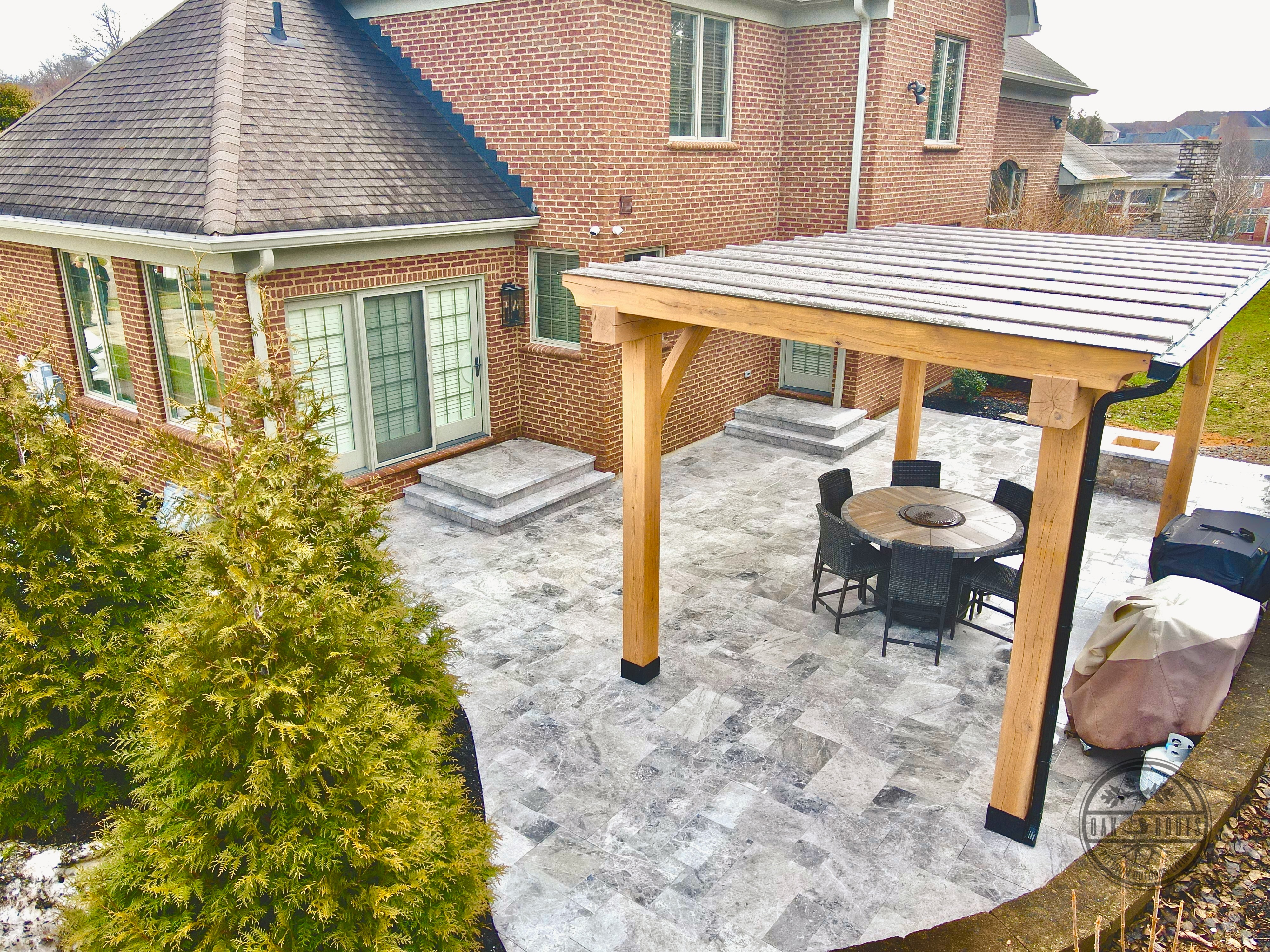 Outdoor entertaining space built by Oak Roots LLC Milan Indiana