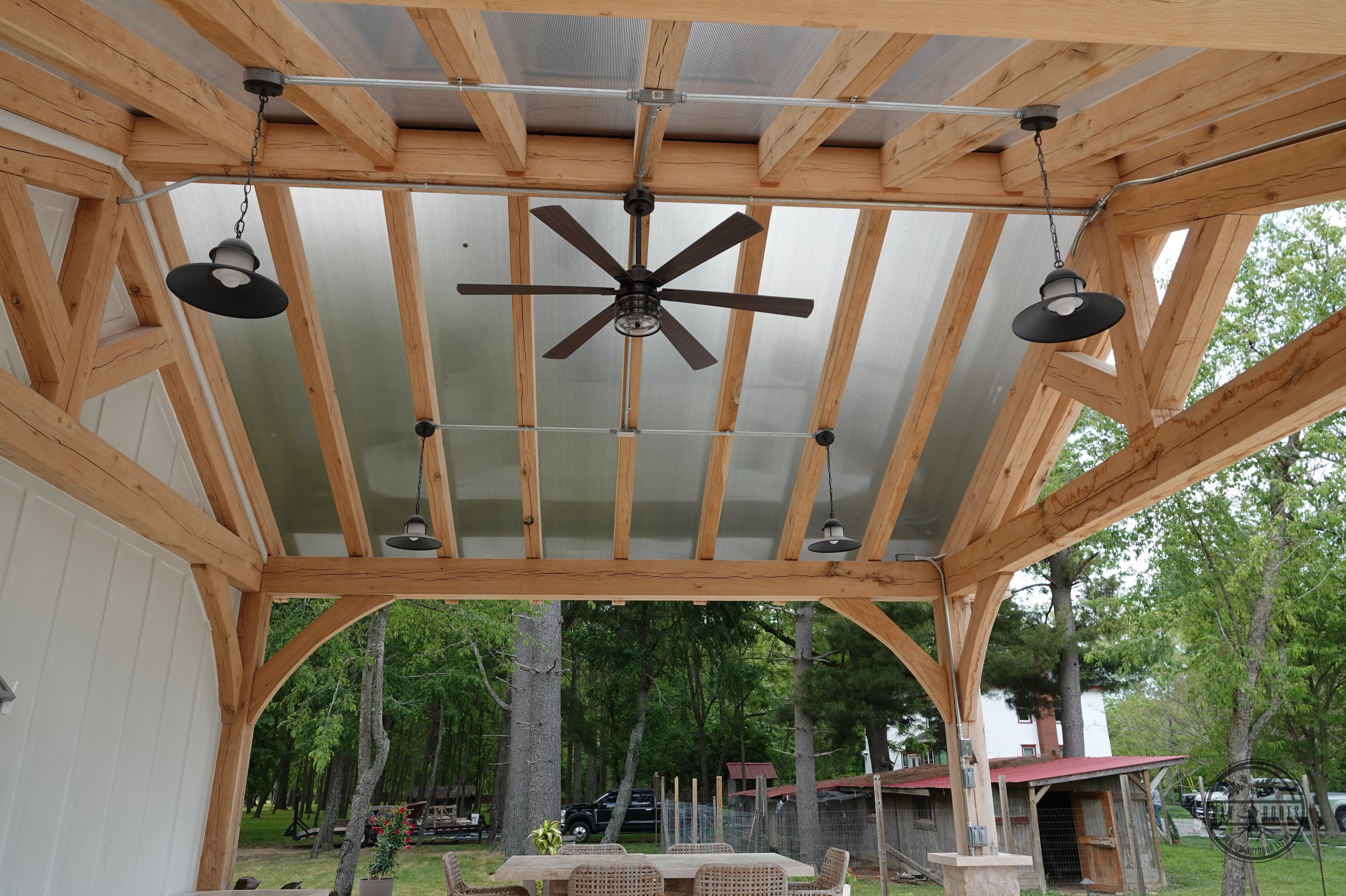 Custom timber frame pavilion by Oak Roots LLC Milan Indiana
