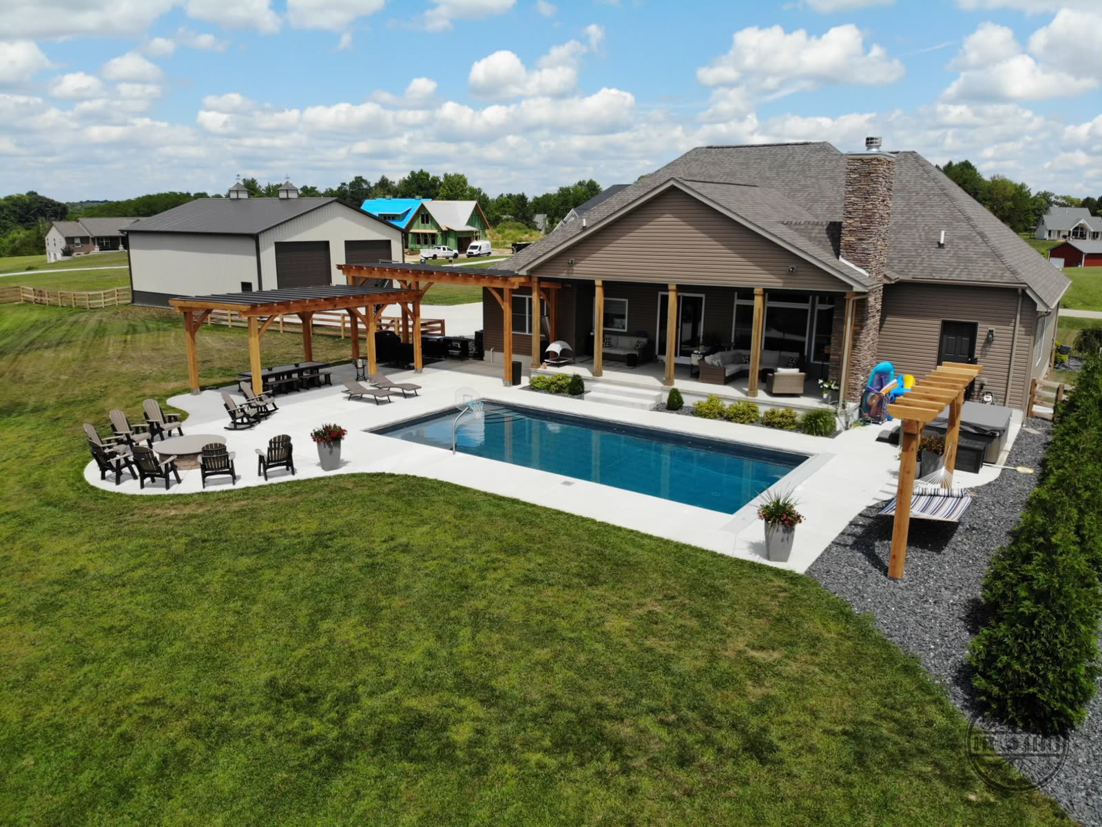 Imagine fiberglass pool installed by Oak Roots LLC