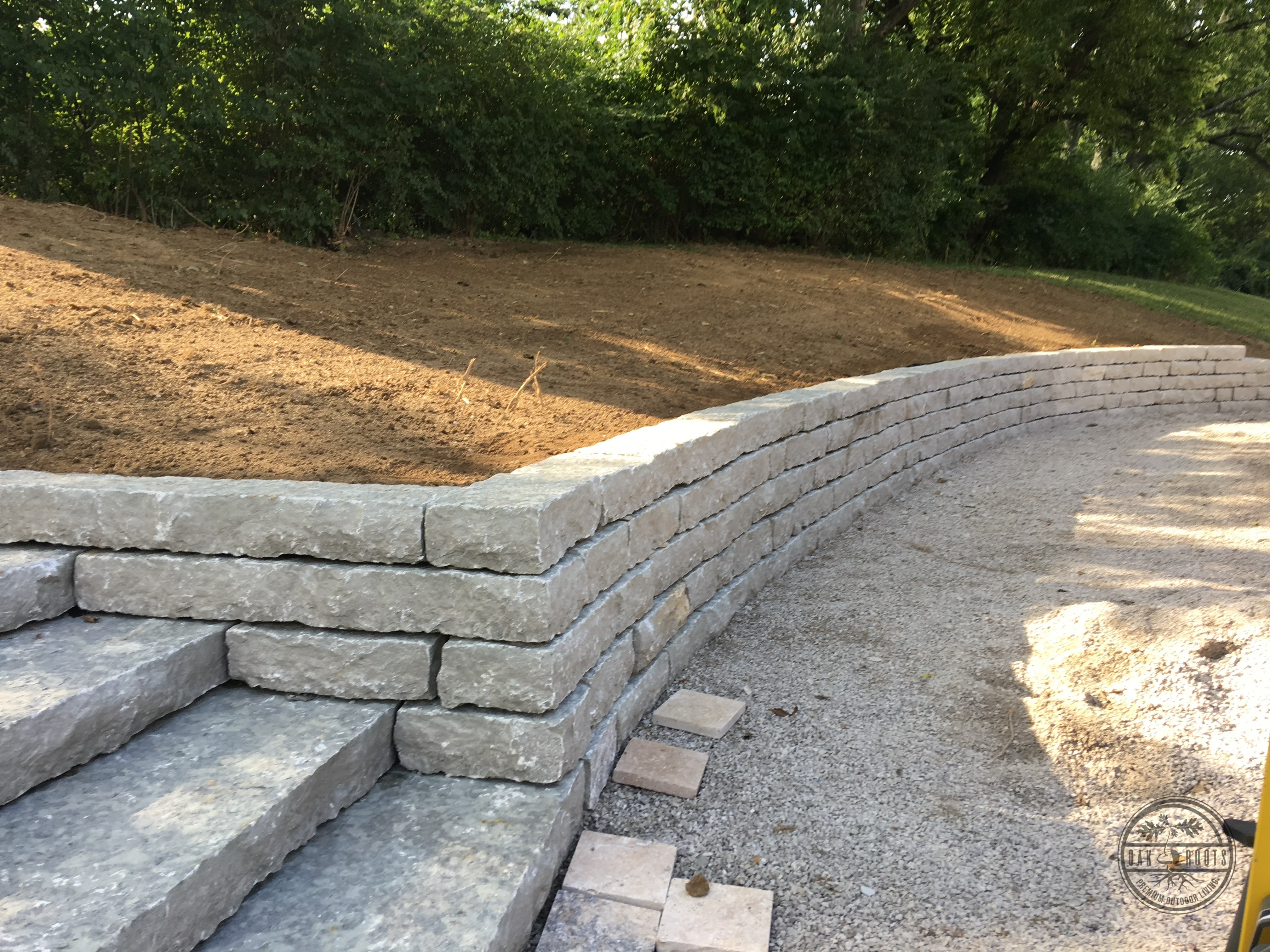 Custom retaining wall by Oak Roots LLC Milan Indiana