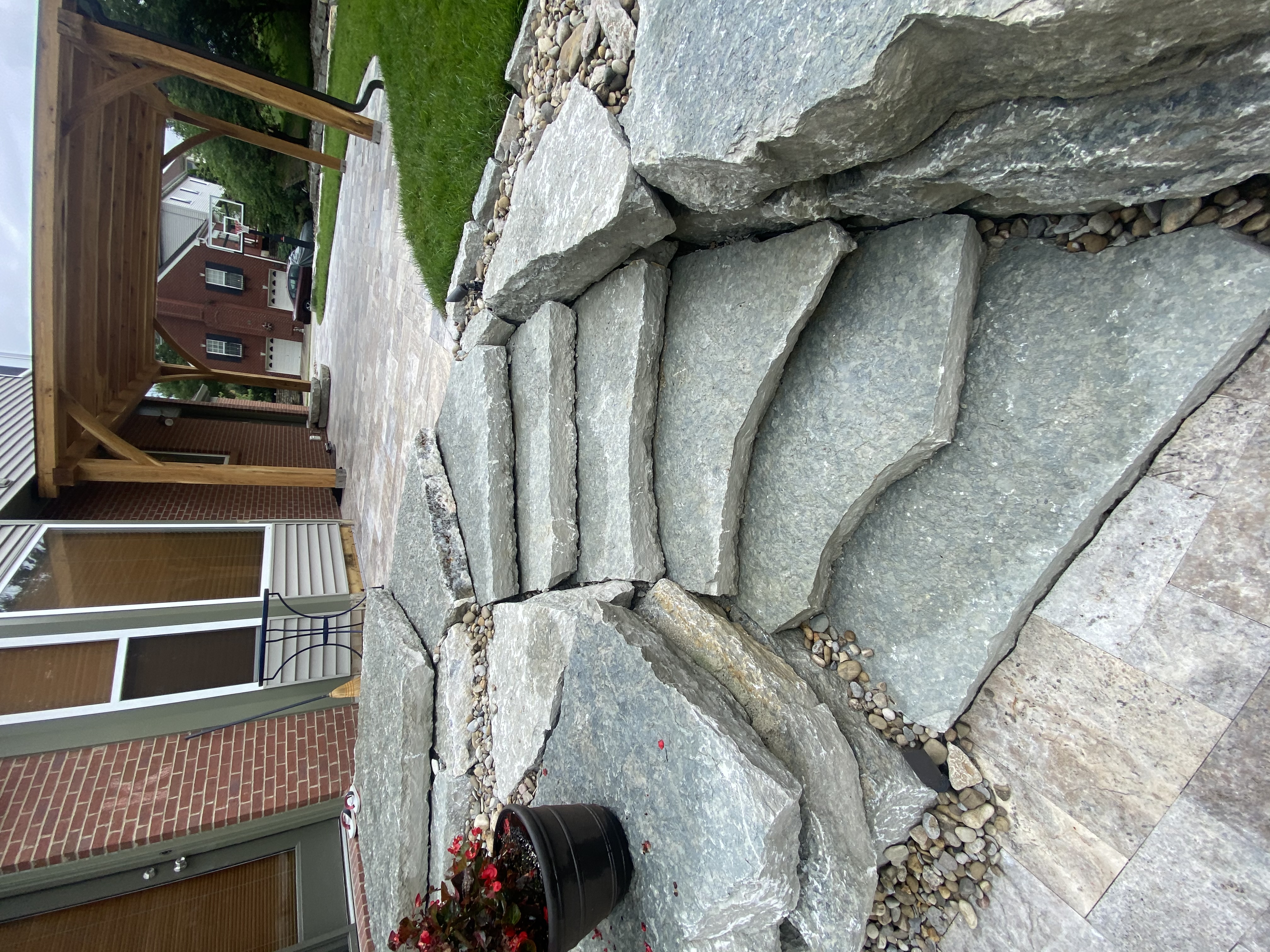 Retaining wall landscaping by Oak Roots LLC Milan Indiana
